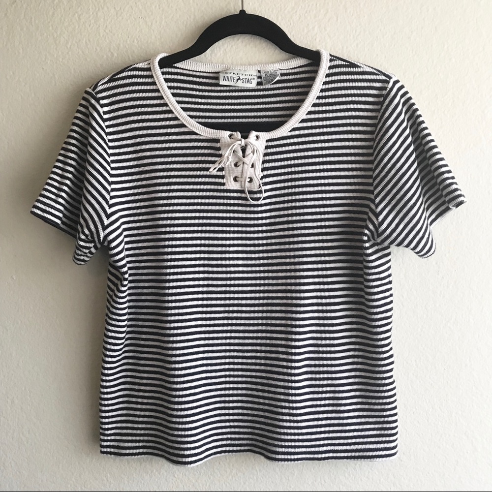 90s Lace Up Thermal Tee